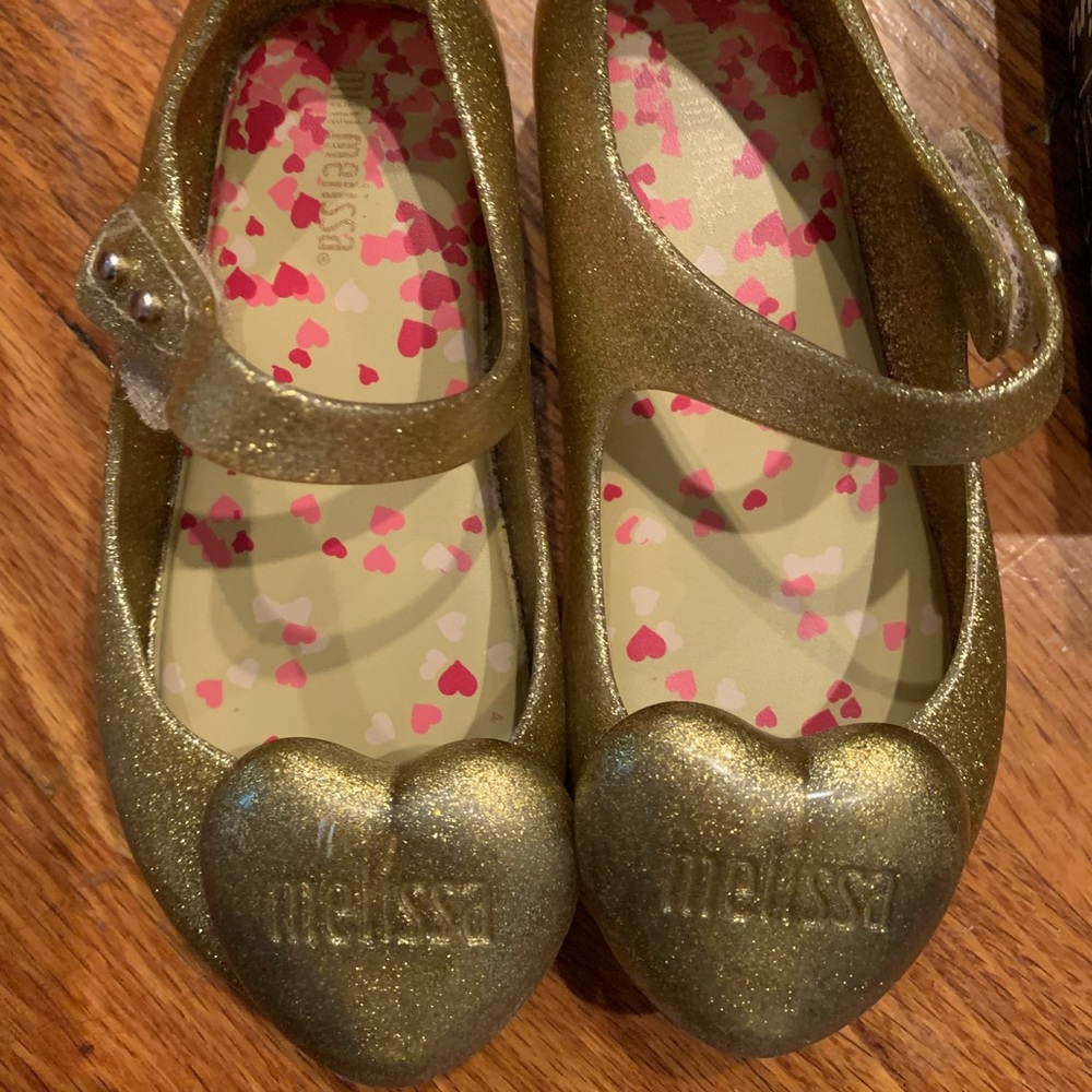 Mini Melissa toddler gold shoes (size 9)